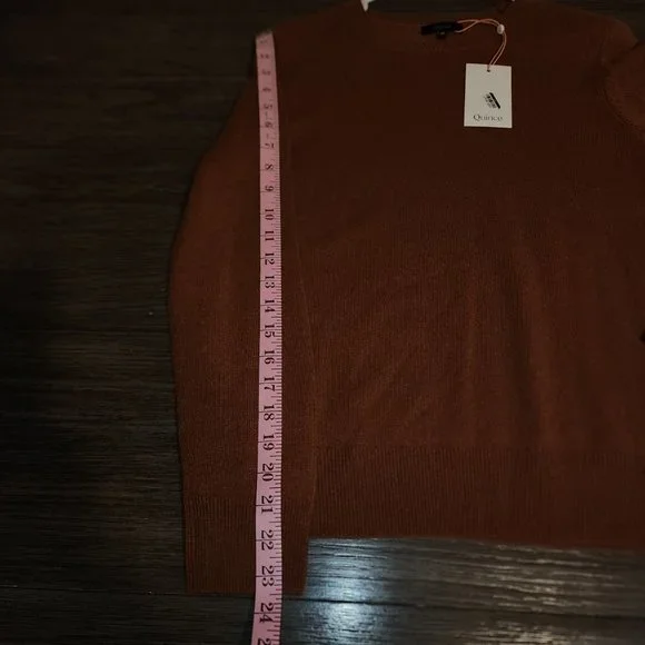Quince Mongolian Cashmere Crewneck Sweater NWT Burnt Orange Med - Picture 5 of 8